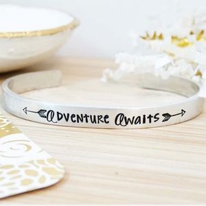 Silvertone ‘Adventure Awaits’ Adjustable Cuff